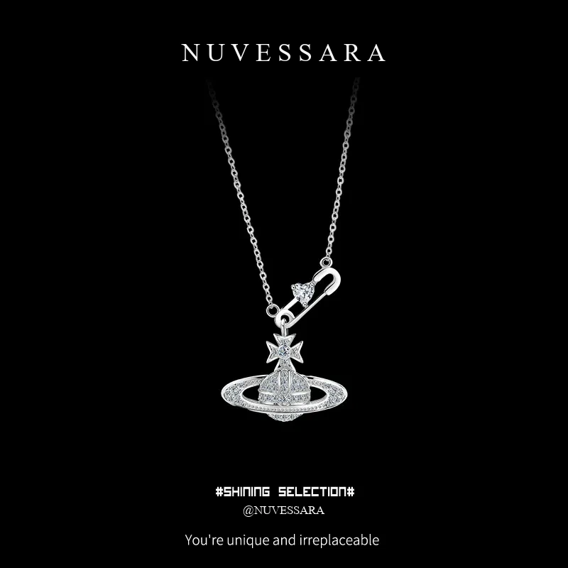 Celestial Saturn Light-Catching Stone Necklace product image 1