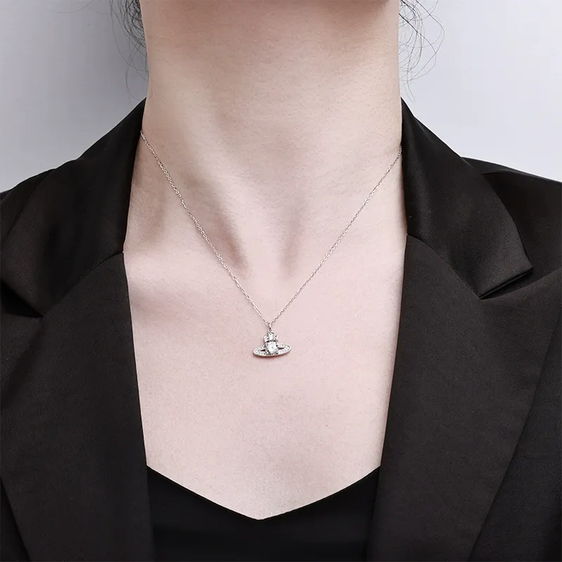 Celestial Saturn Cubic Zirconia Necklace product image 5
