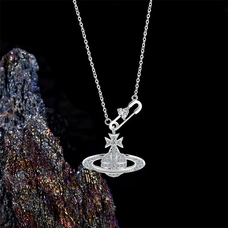 Celestial Saturn Light-Catching Stone Necklace product image 5