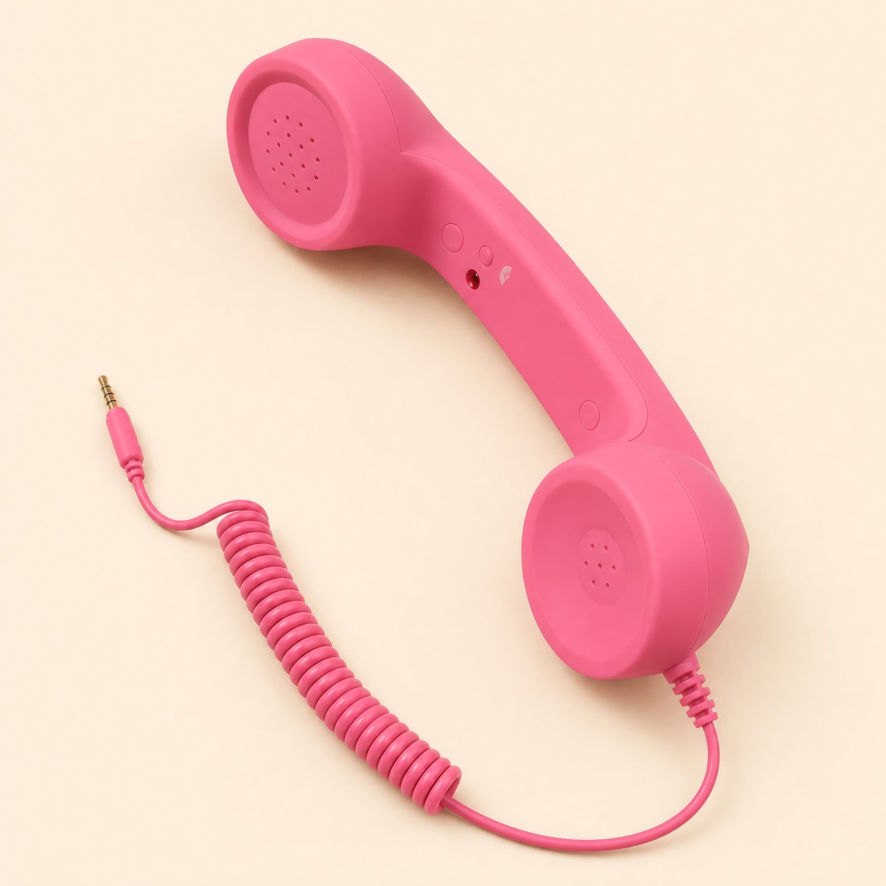 Bubblegum pink retro wired phone handset