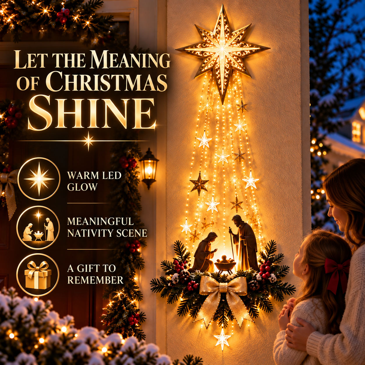 🎄 Christmas Sale 75% OFF✝️ Bethlehem Star of Faith – Lighted Nativity Christmas Wall Decor
