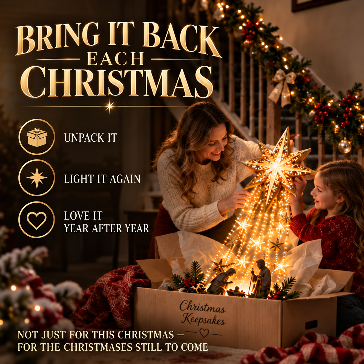 🎄 Christmas Sale 75% OFF✝️ Bethlehem Star of Faith – Lighted Nativity Christmas Wall Decor