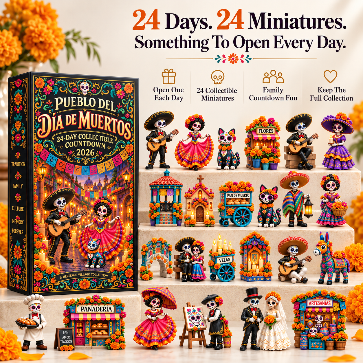 🎉75% OFF❤Día de Muertos 2026 – 24-Day Collectible Countdown Calendar