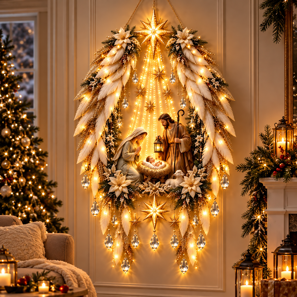 🎄 Christmas Sale 75% OFF✝️ Bethlehem Star of Faith – Lighted Nativity Christmas Wall Decor