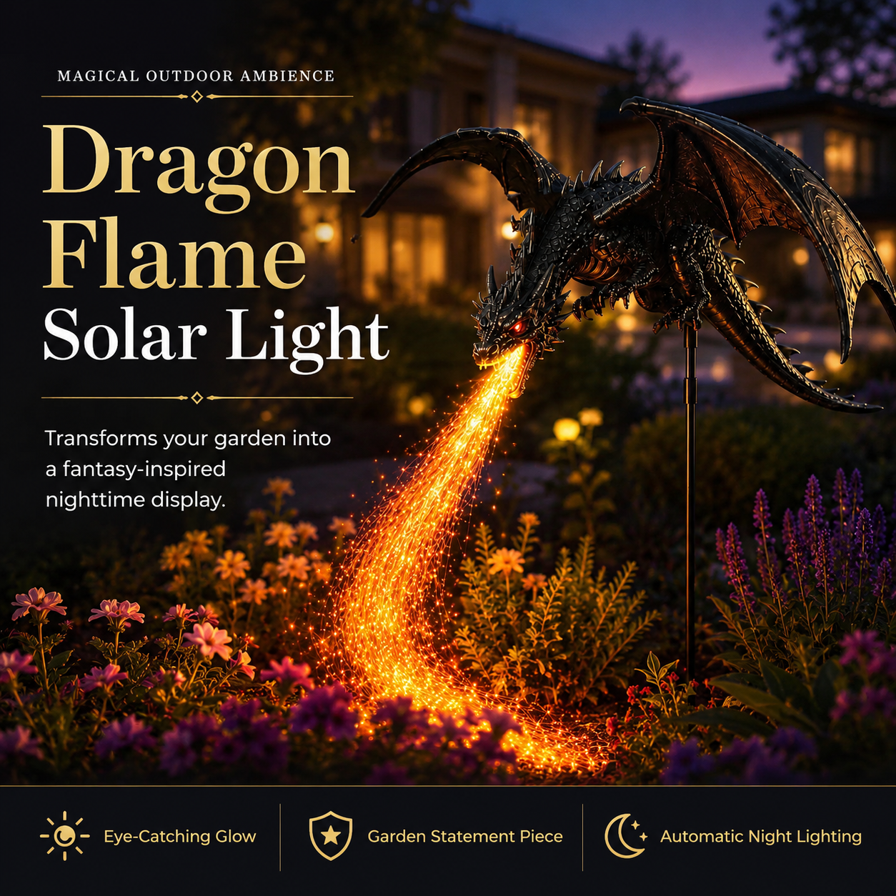 ⏳ Last Day 49% OFF –2027 Fellime®Dragon’s Ember Solar Garden Decor