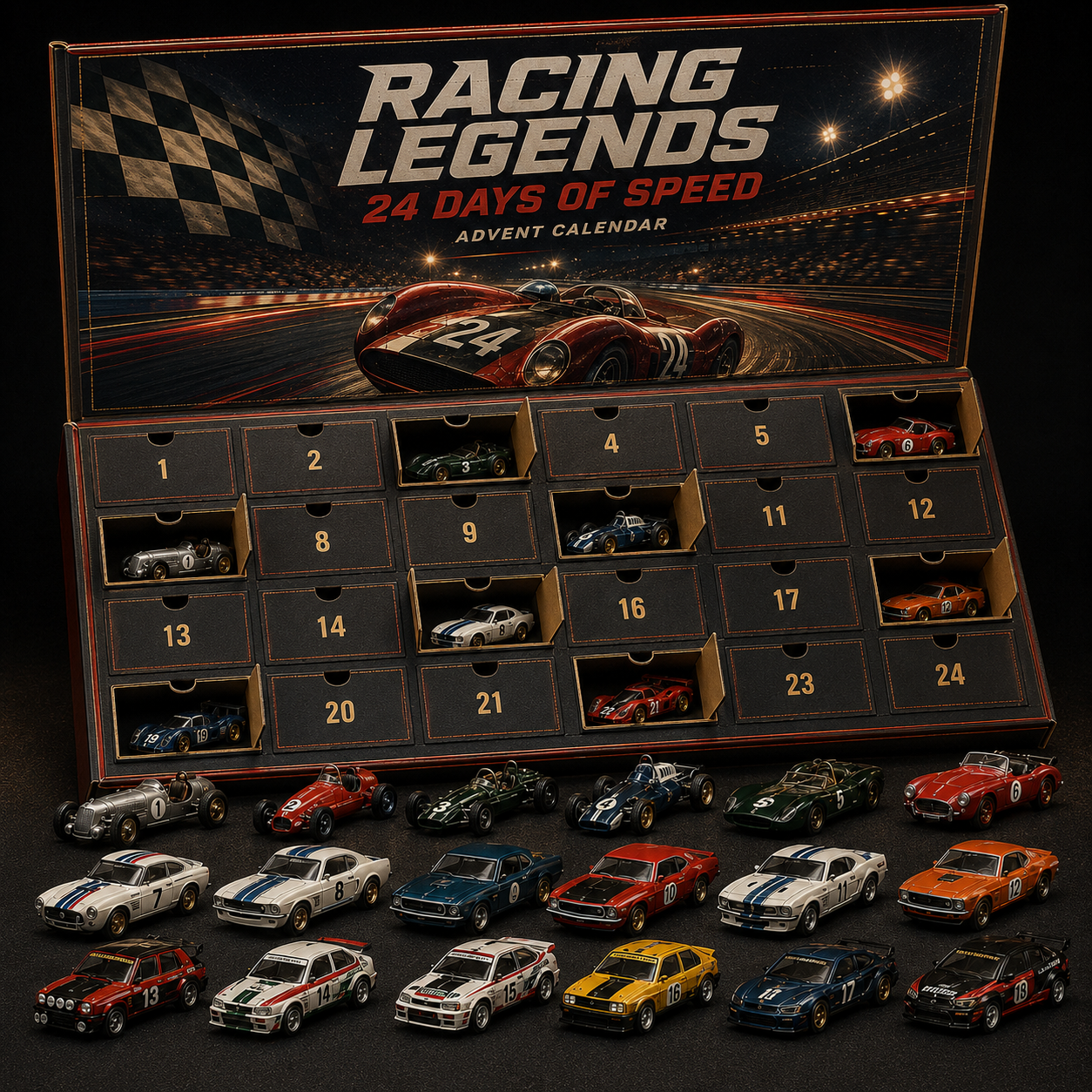 Racing Legends Advent Calendar complete 24-car set