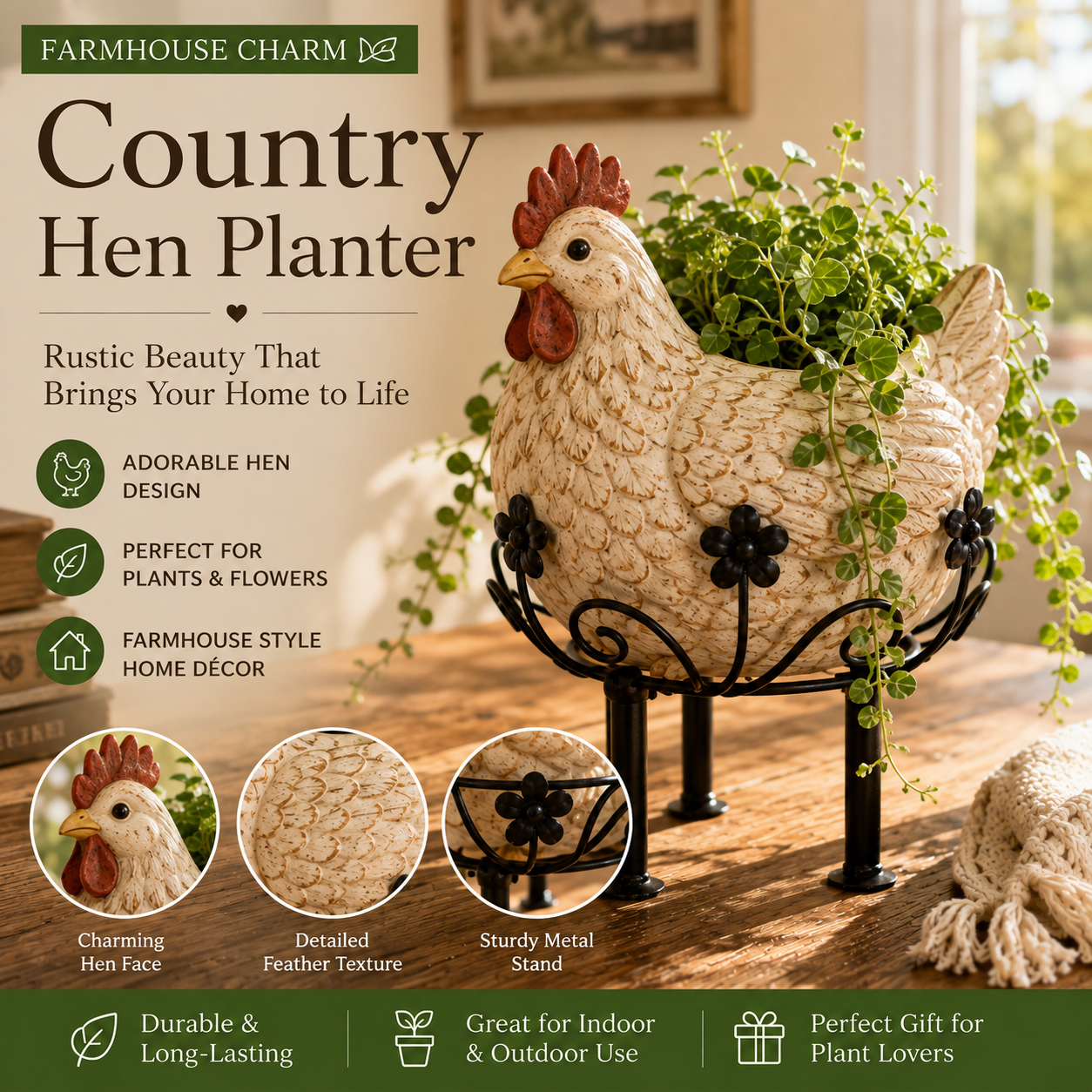 🌿 Farmhouse Charm Animal Planter Collection
