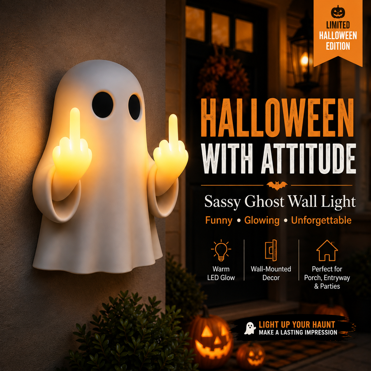HALLOWEEN WITH ATTITUDE™  Light-Up Wall Decor Collection