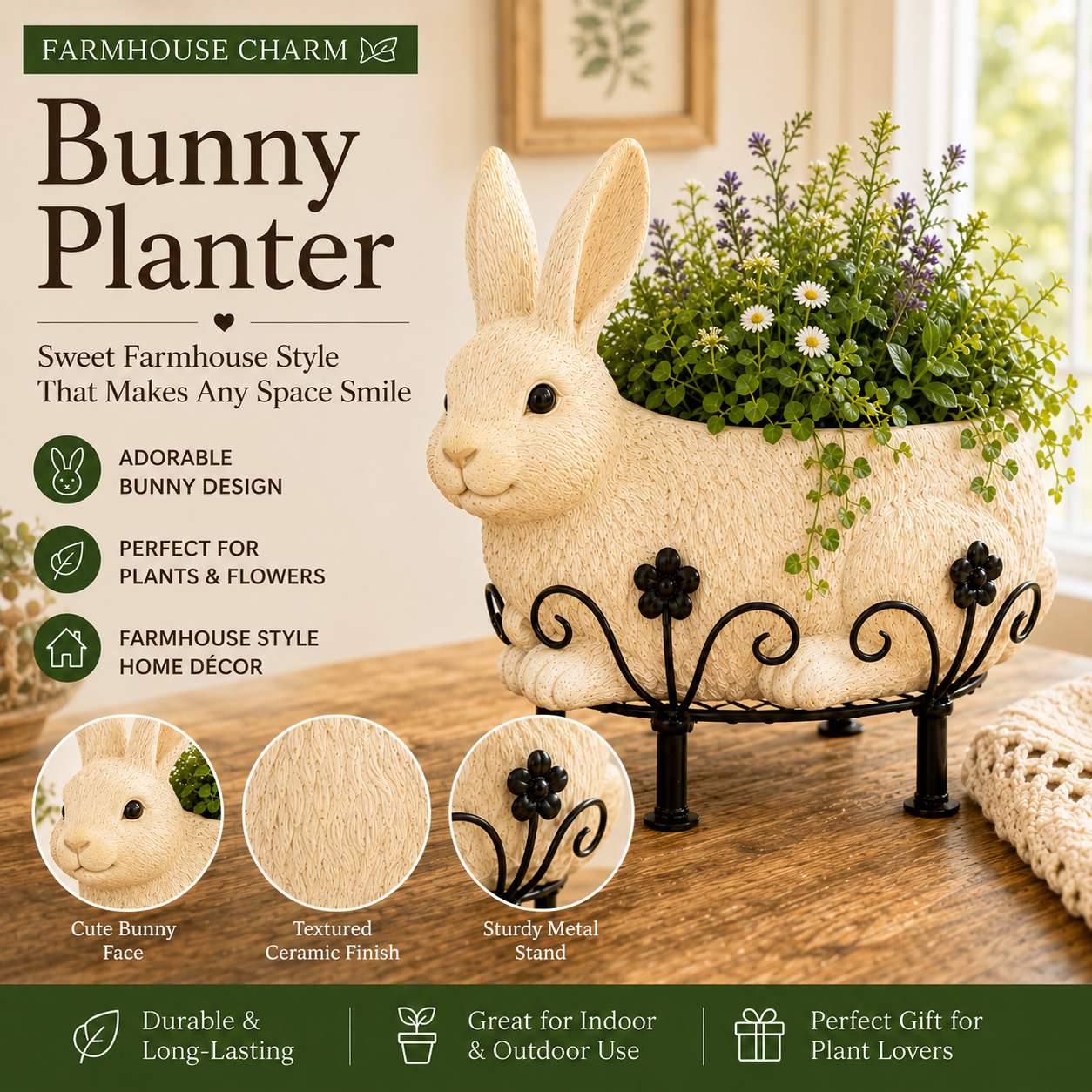 🌿 Farmhouse Charm Animal Planter Collection