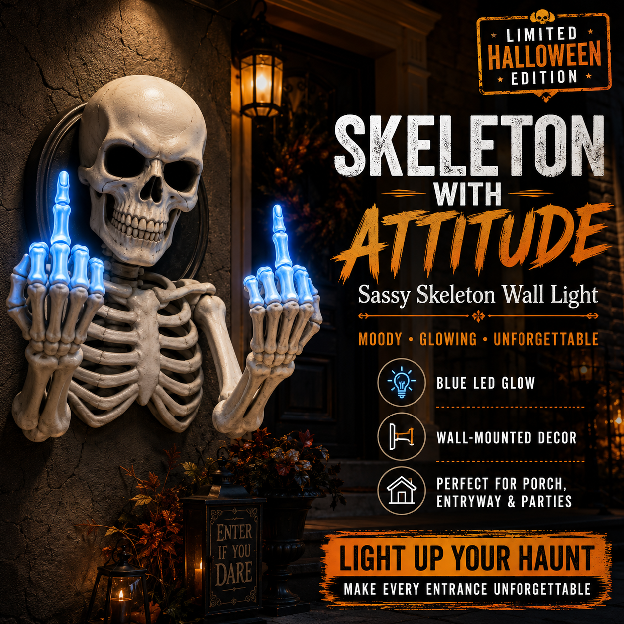 HALLOWEEN WITH ATTITUDE™  Light-Up Wall Decor Collection