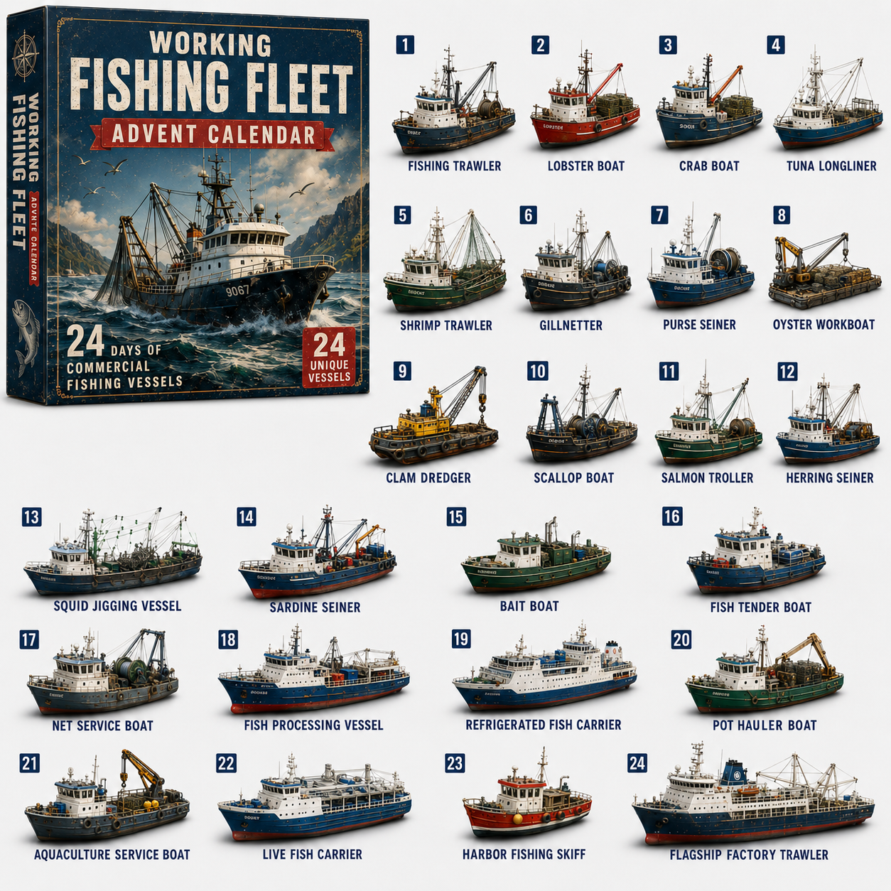 🌎 Land • Sea • Air Adventure Fleet Advent Calendar Collection 24 Days • 24 Surprises • One Complete Fleet to Build
