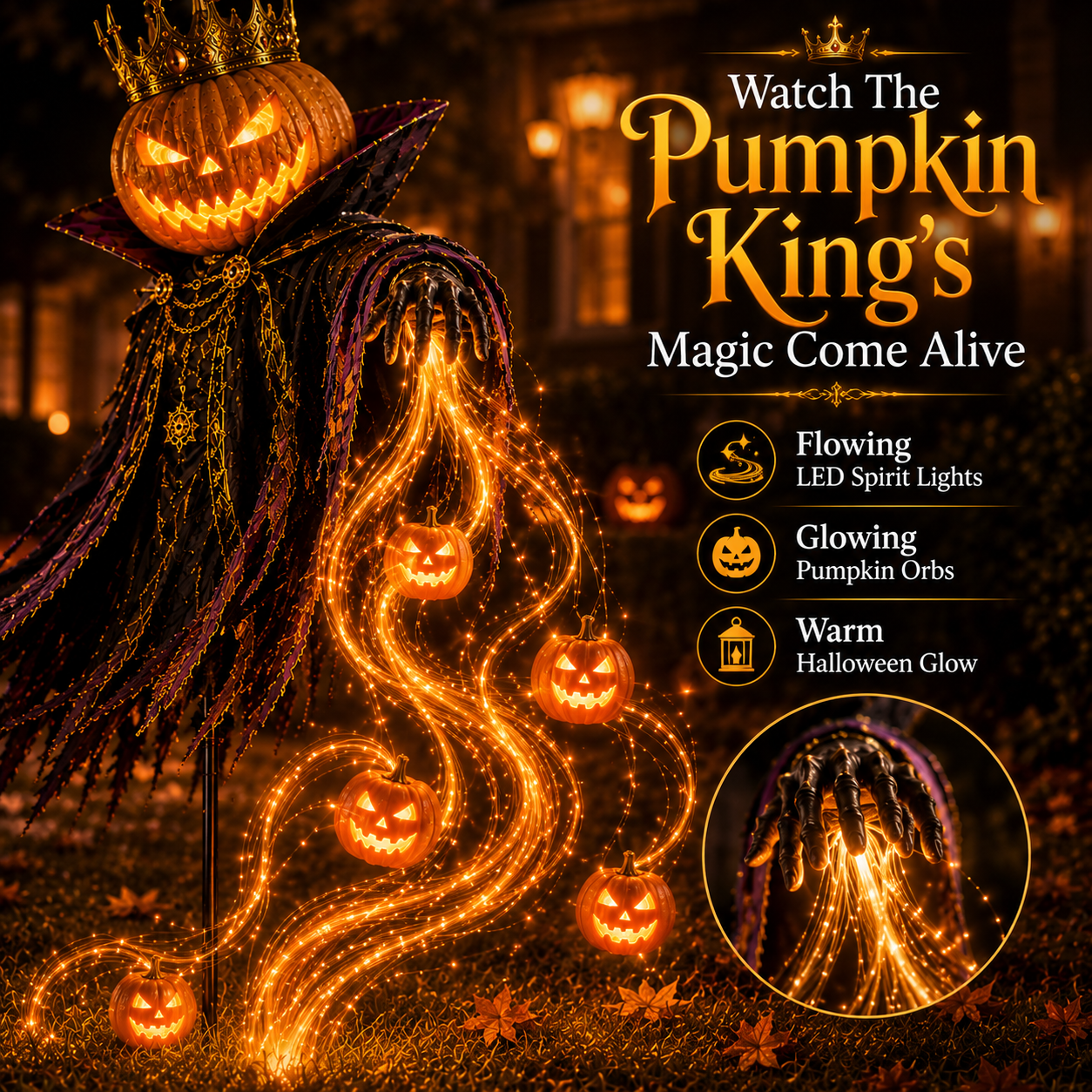 Pumpkin King flowing LED spirit lights