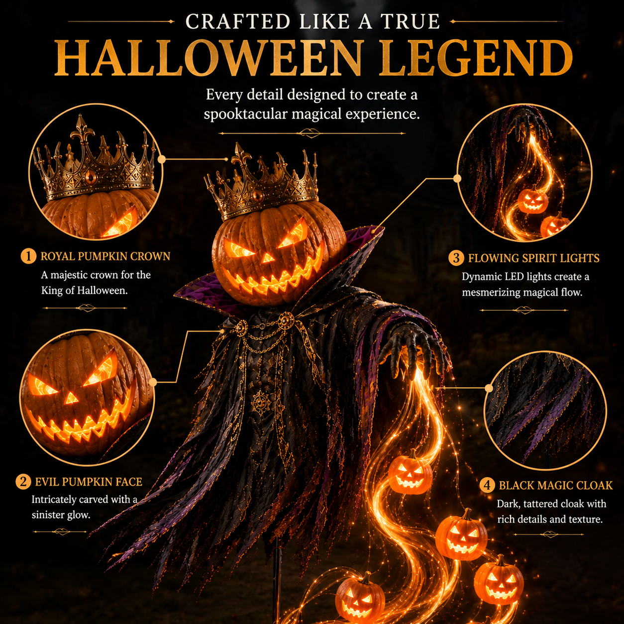 Pumpkin King Halloween decoration details