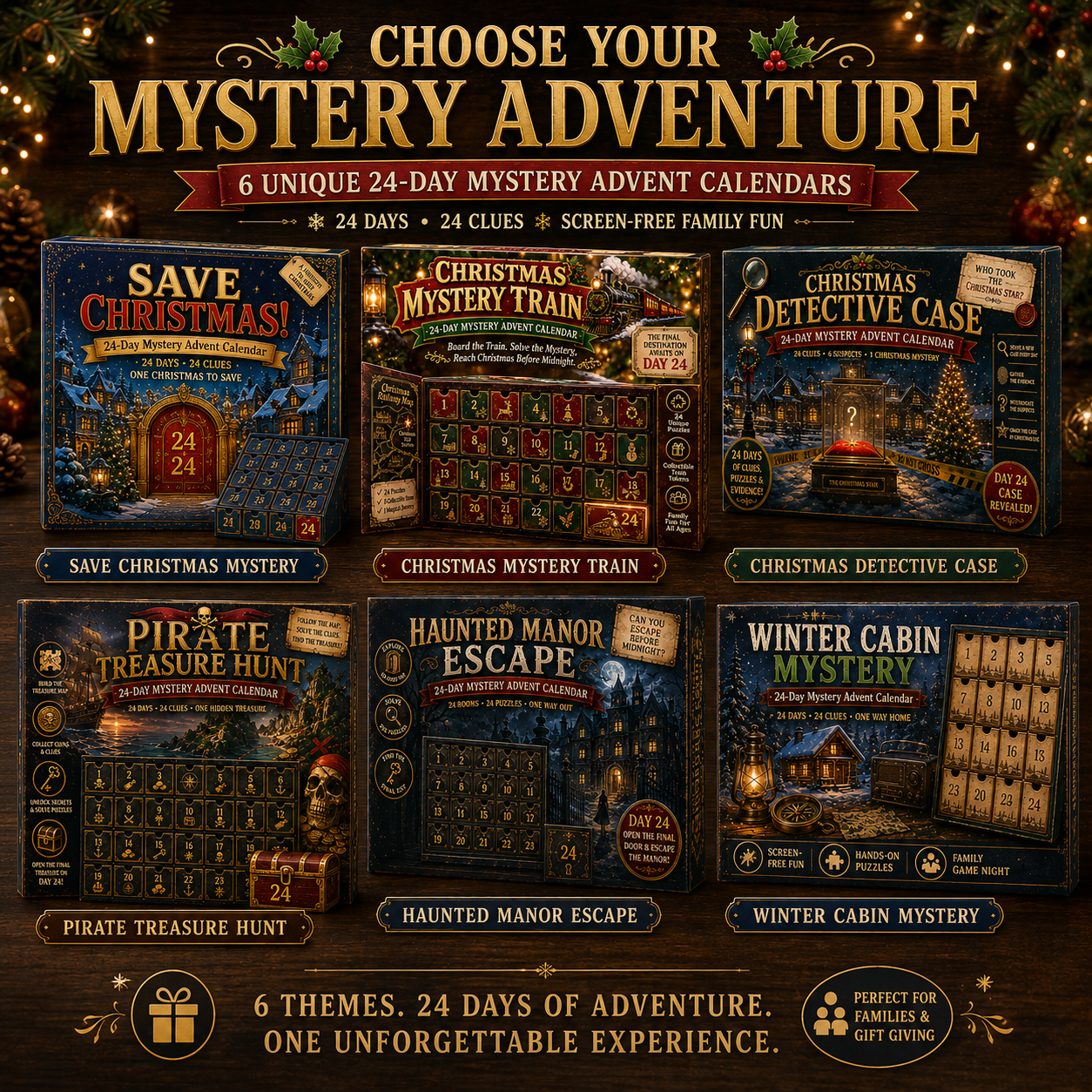Choose your 24 day mystery Advent Calendar