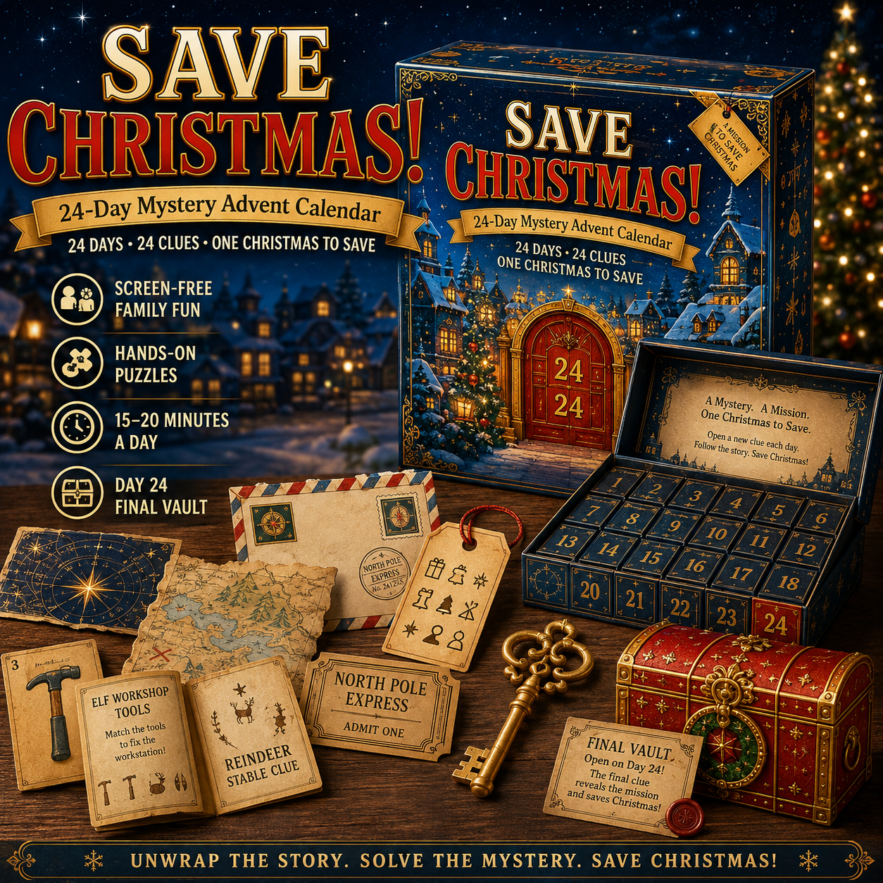 24-Day Mystery Adventure Advent Calendar Collection – 24 Clues, One Final Reveal collection view