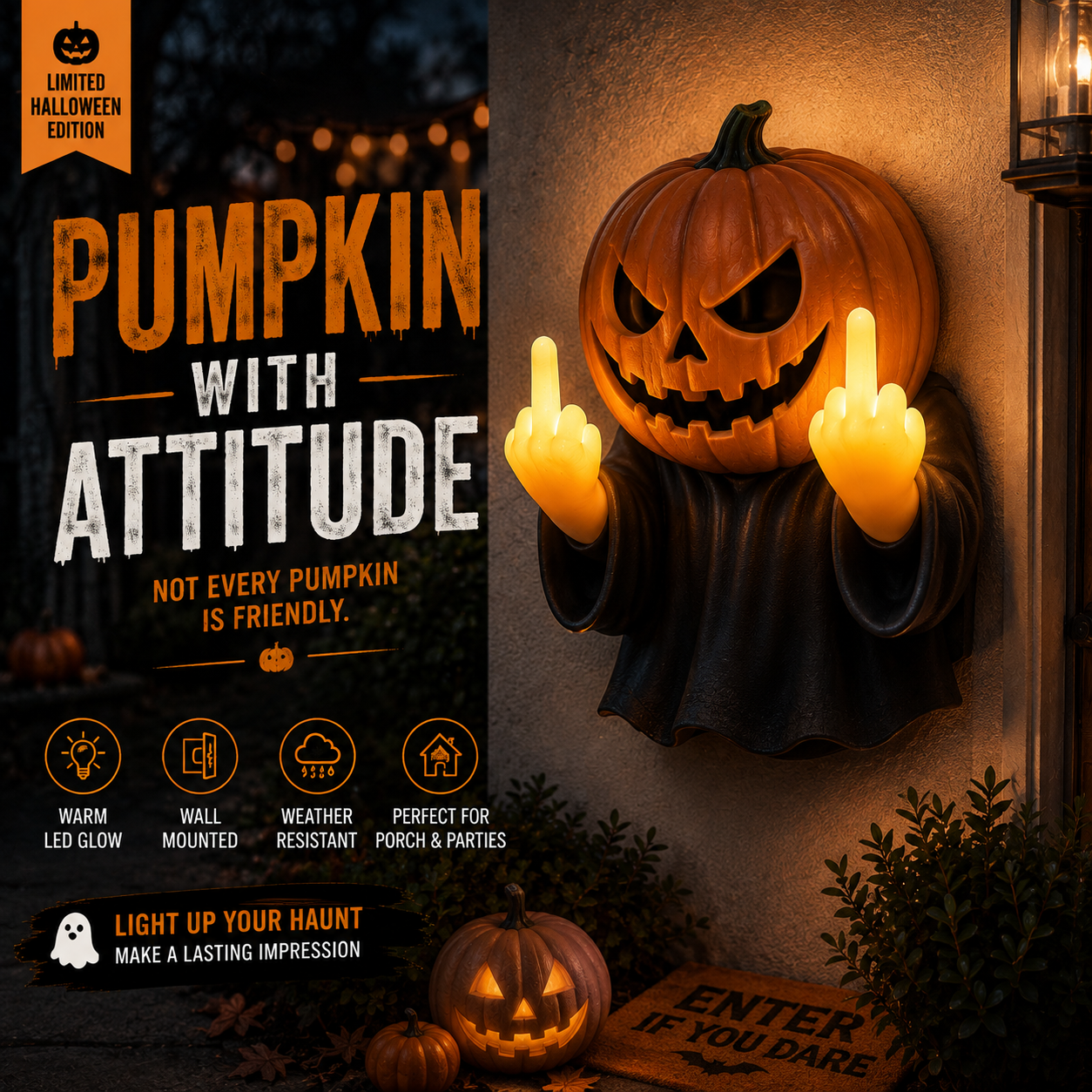 HALLOWEEN WITH ATTITUDE™  Light-Up Wall Decor Collection