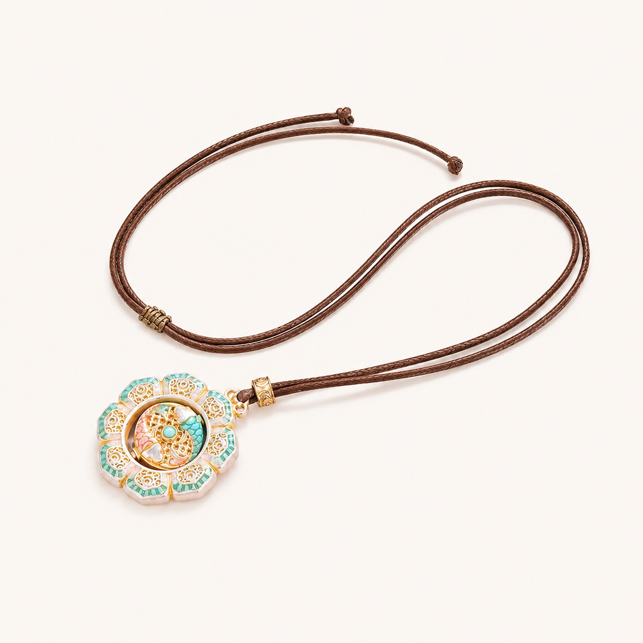 Spinning Koi Perseverance Pendant