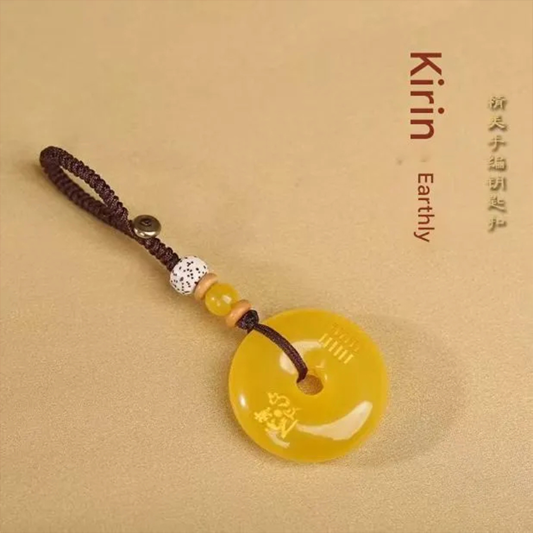 Yellow Agate Peace Buckle Pendant