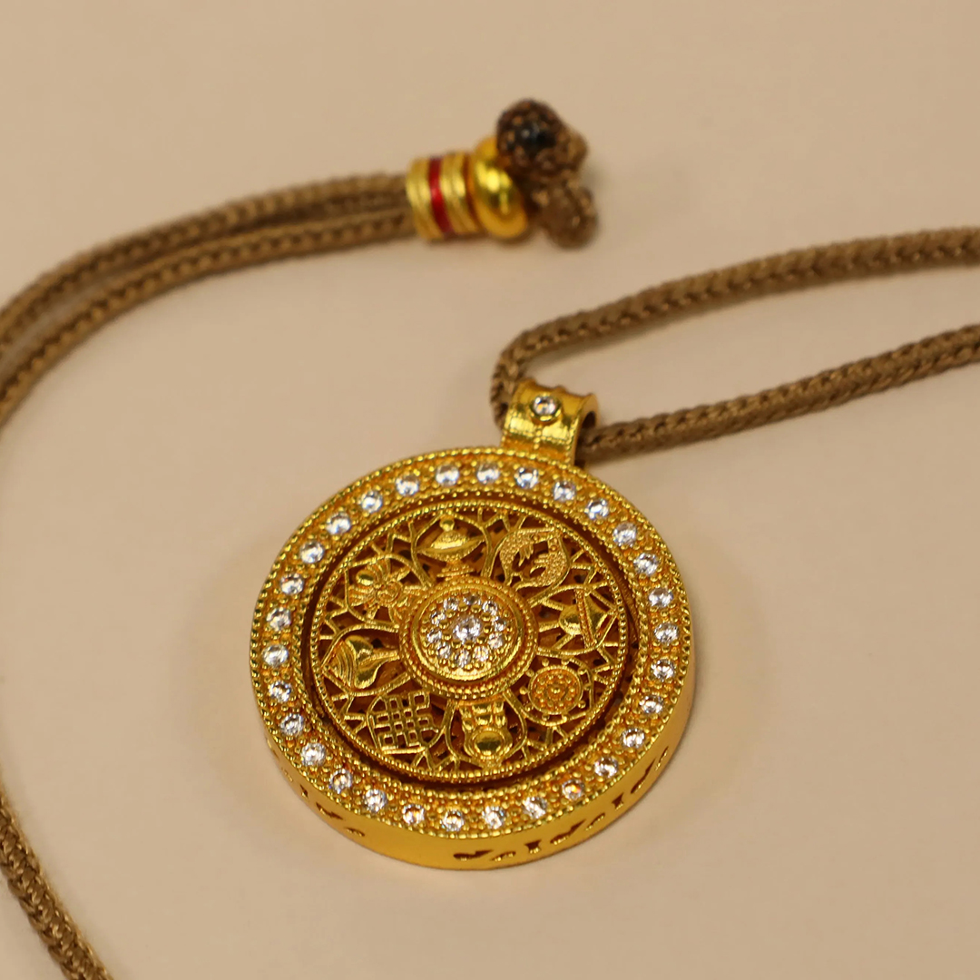 Eight Treasures Compass Clear Path Necklace
