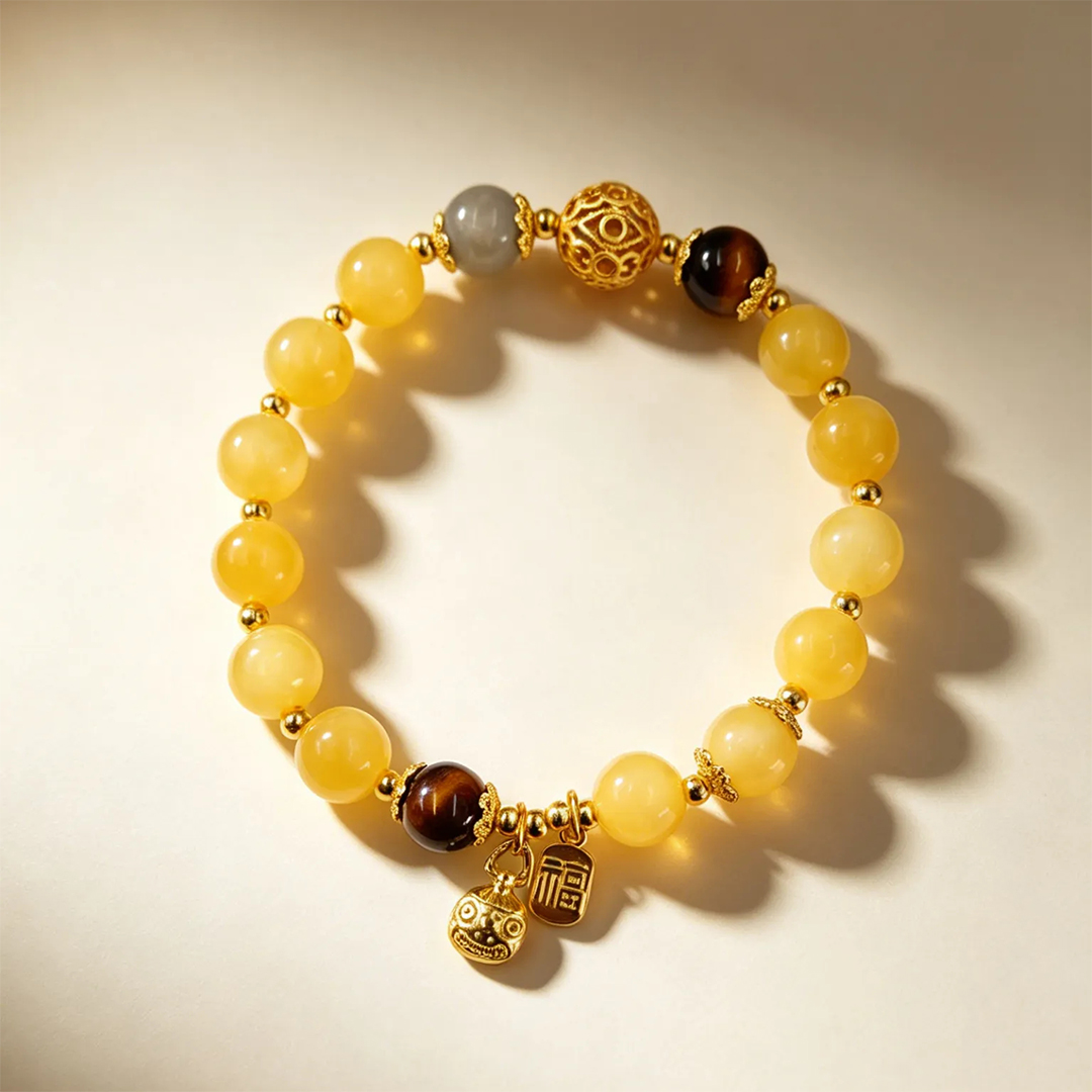 Yellow Jade Abundance Vessel Bracelet