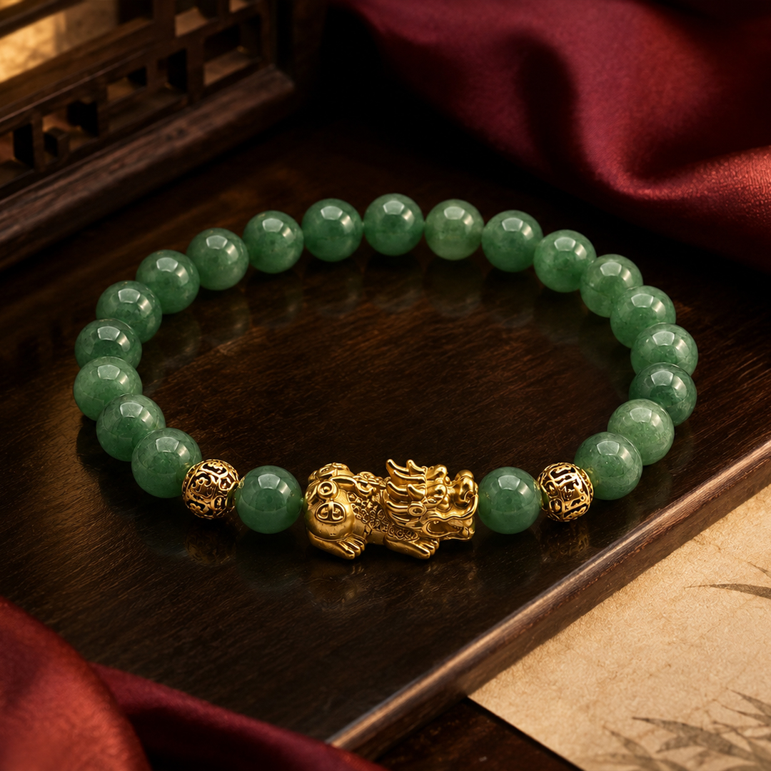 Wood Element Pixiu Growth and Prosperity Feng Shui Bracelet