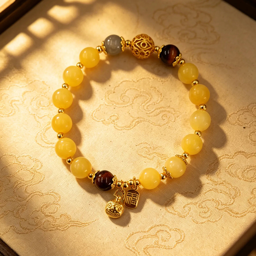 Yellow Jade Abundance Vessel Bracelet