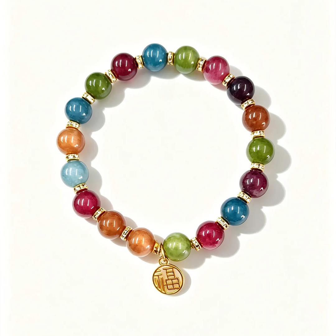 Rainbow Tourmaline Five Elements Bracelet