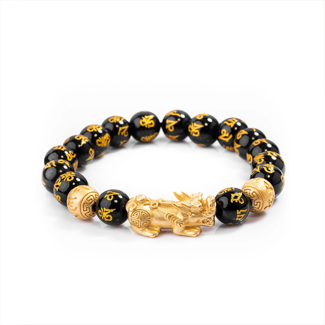 Feng Shui Bracelet - Pixiu Black Obsidian Bracelet for Wealth