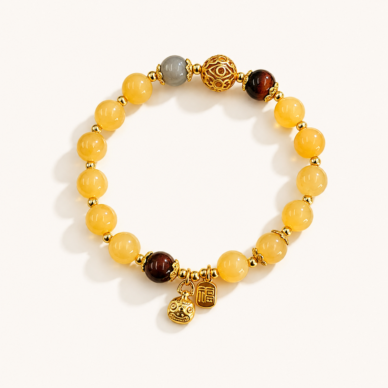 Yellow Jade Abundance Vessel Bracelet