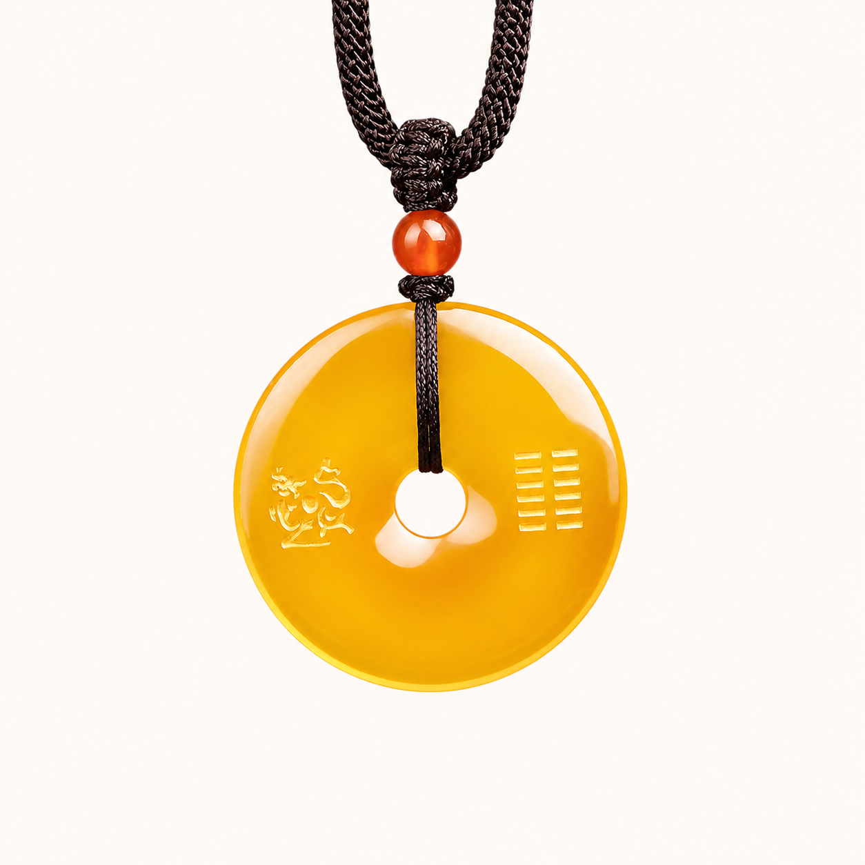 Yellow Agate Peace Buckle Pendant