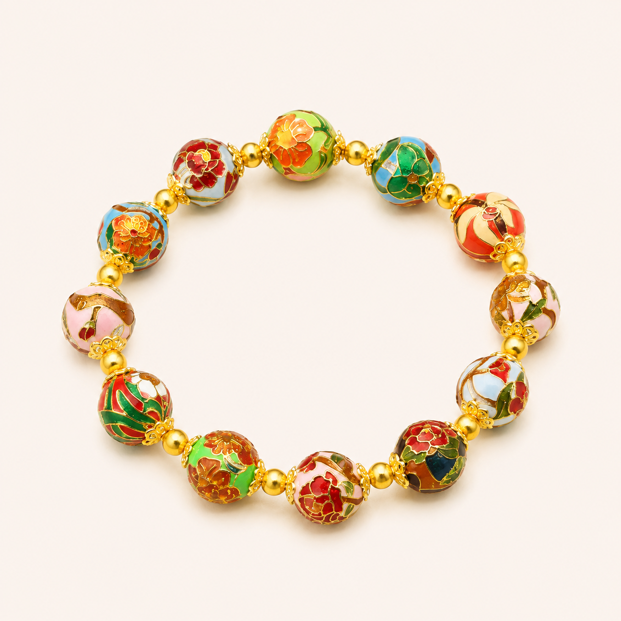 Birth Flower Guardian Cloisonné Bracelet