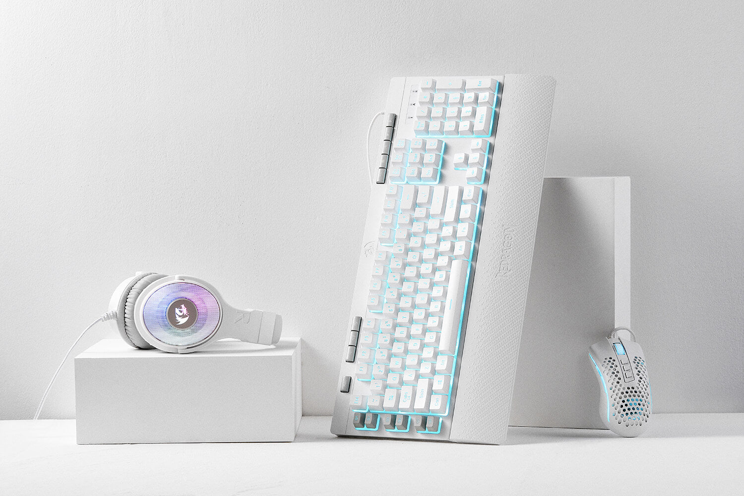Redragon K512 white Shiva RGB Backlit Membrane Gaming Keyboard with Multimedia Keys