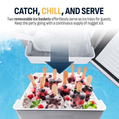 15” Undercounter Nugget Ice Maker, 66 lbs/day - Stainless Steel