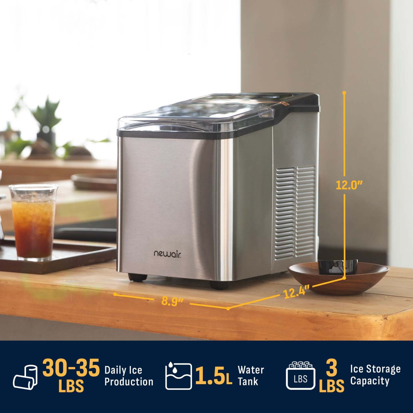 Nugget Ice Maker Countertop, 30-35 lbs in 24 hours