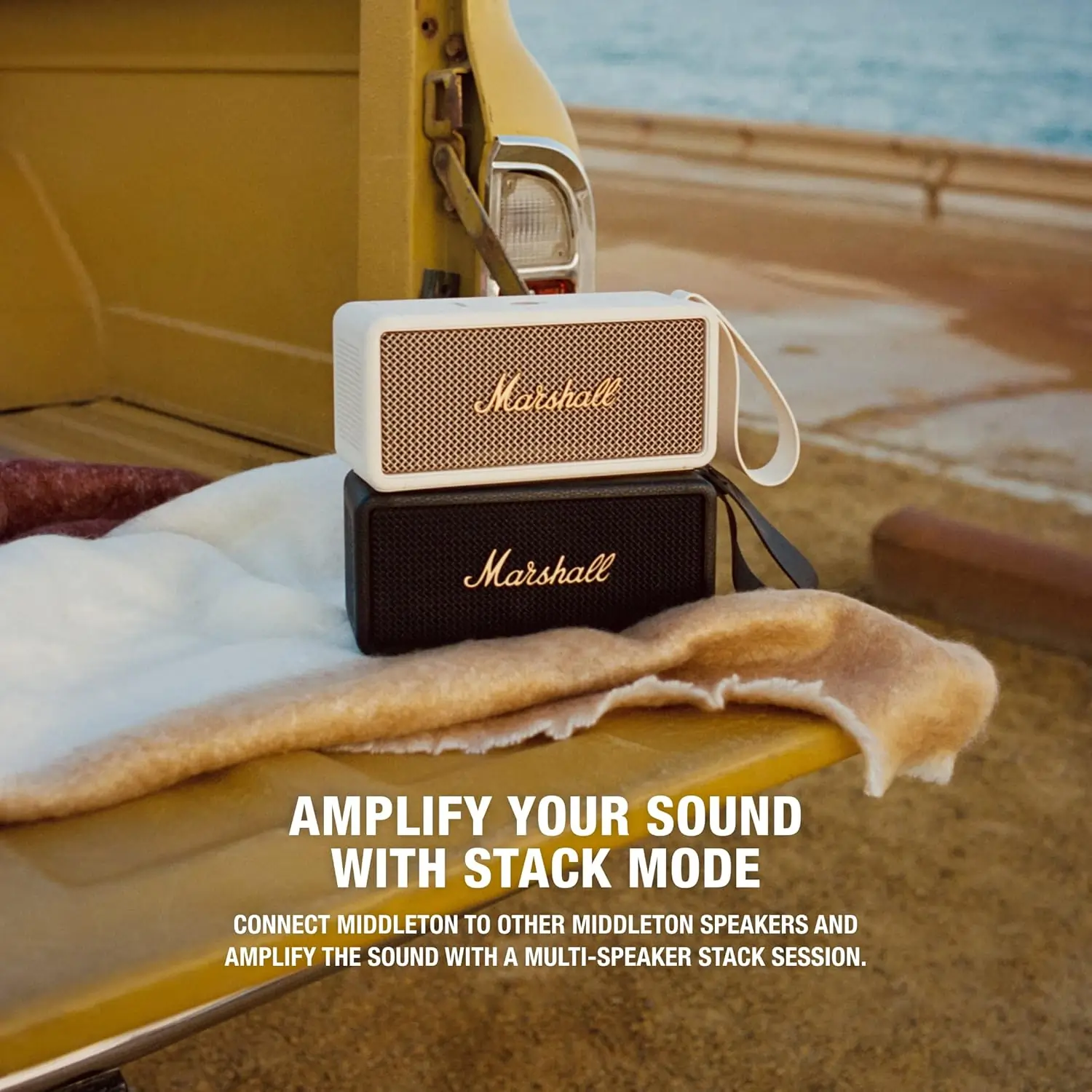 Marshall Middleton Black and Brass speaker