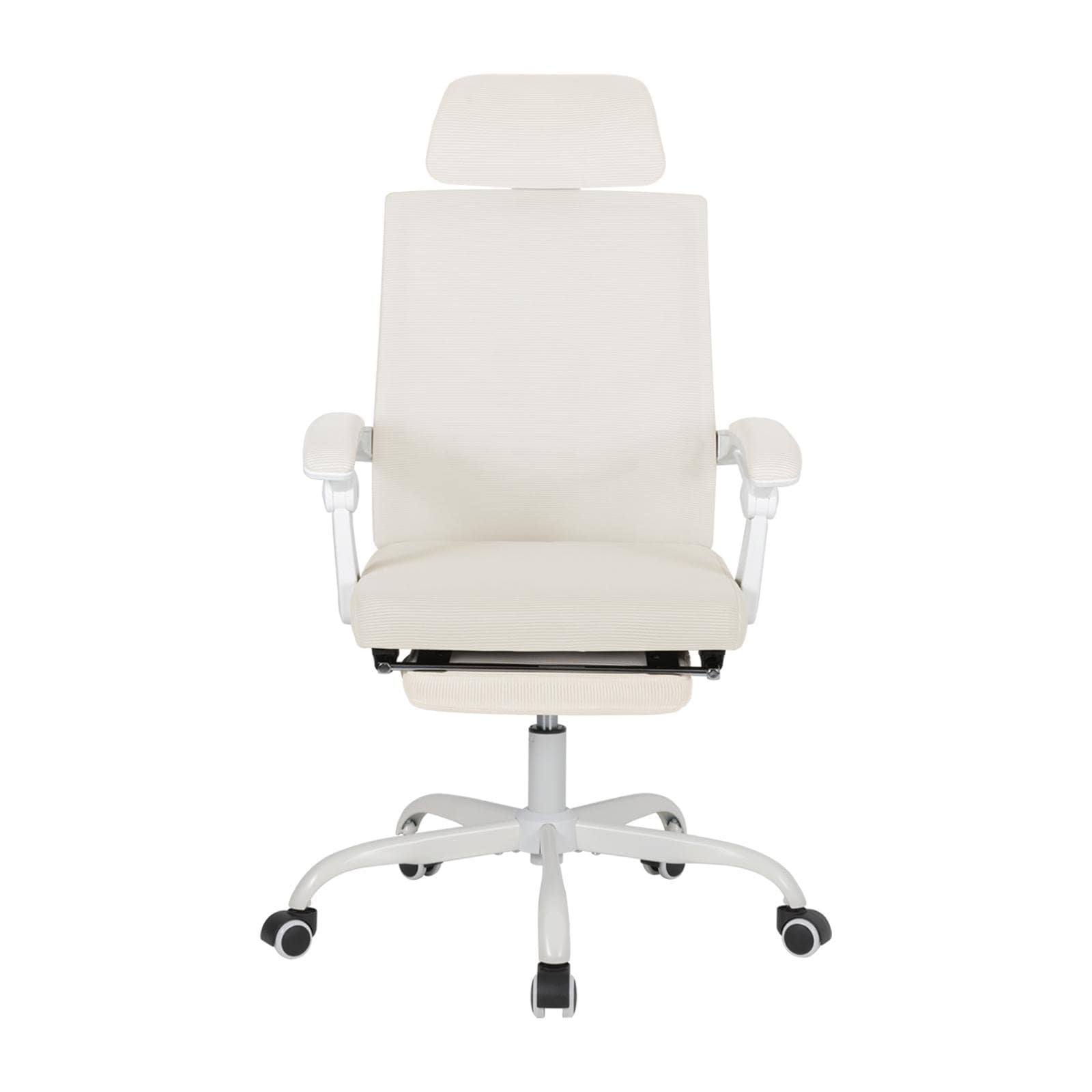 eclife Ergonomic Mesh Office Chair with Adjustable Lumbar Support & Footrest Beige