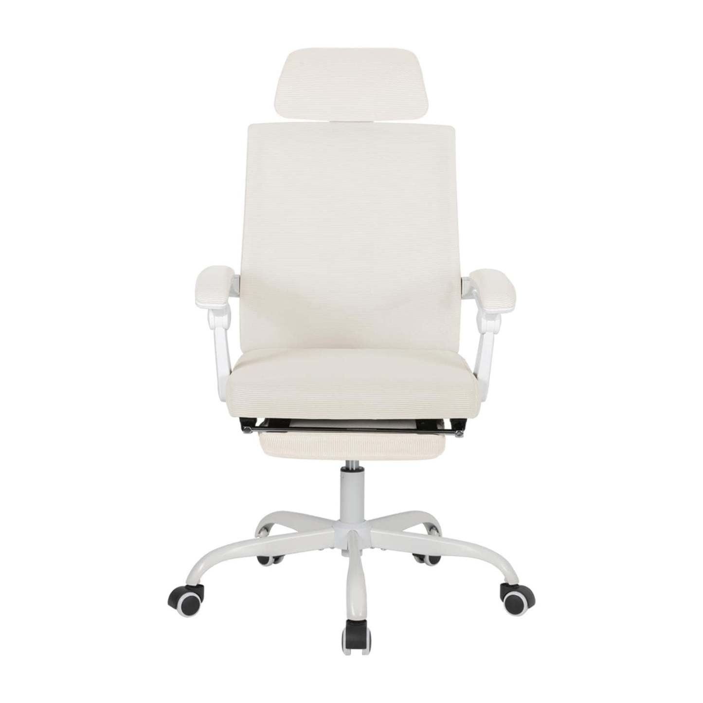 eclife Ergonomic Mesh Office Chair with Adjustable Lumbar Support & Footrest Beige
