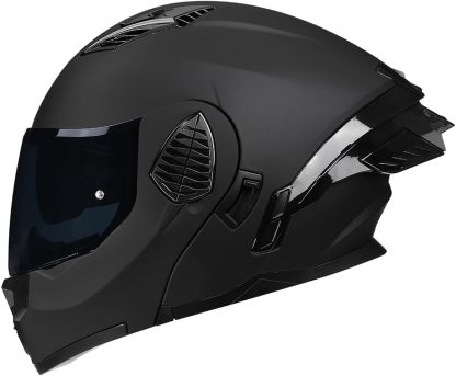 Motorcycle Full Face Flip Up Helmet Dual Visor Integrated Motorbike for Adults Men Women Street Racing Moped DOT Approved