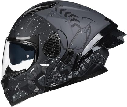 Motorcycle Full Face Flip Up Helmet Dual Visor Integrated Motorbike for Adults Men Women Street Racing Moped DOT Approved