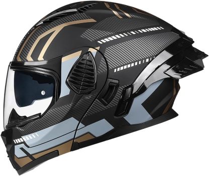 Motorcycle Full Face Flip Up Helmet Dual Visor Integrated Motorbike for Adults Men Women Street Racing Moped DOT Approved