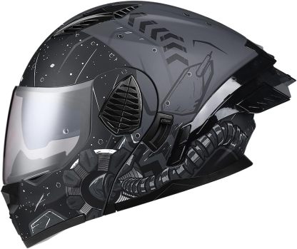 Motorcycle Full Face Flip Up Helmet Dual Visor Integrated Motorbike for Adults Men Women Street Racing Moped DOT Approved