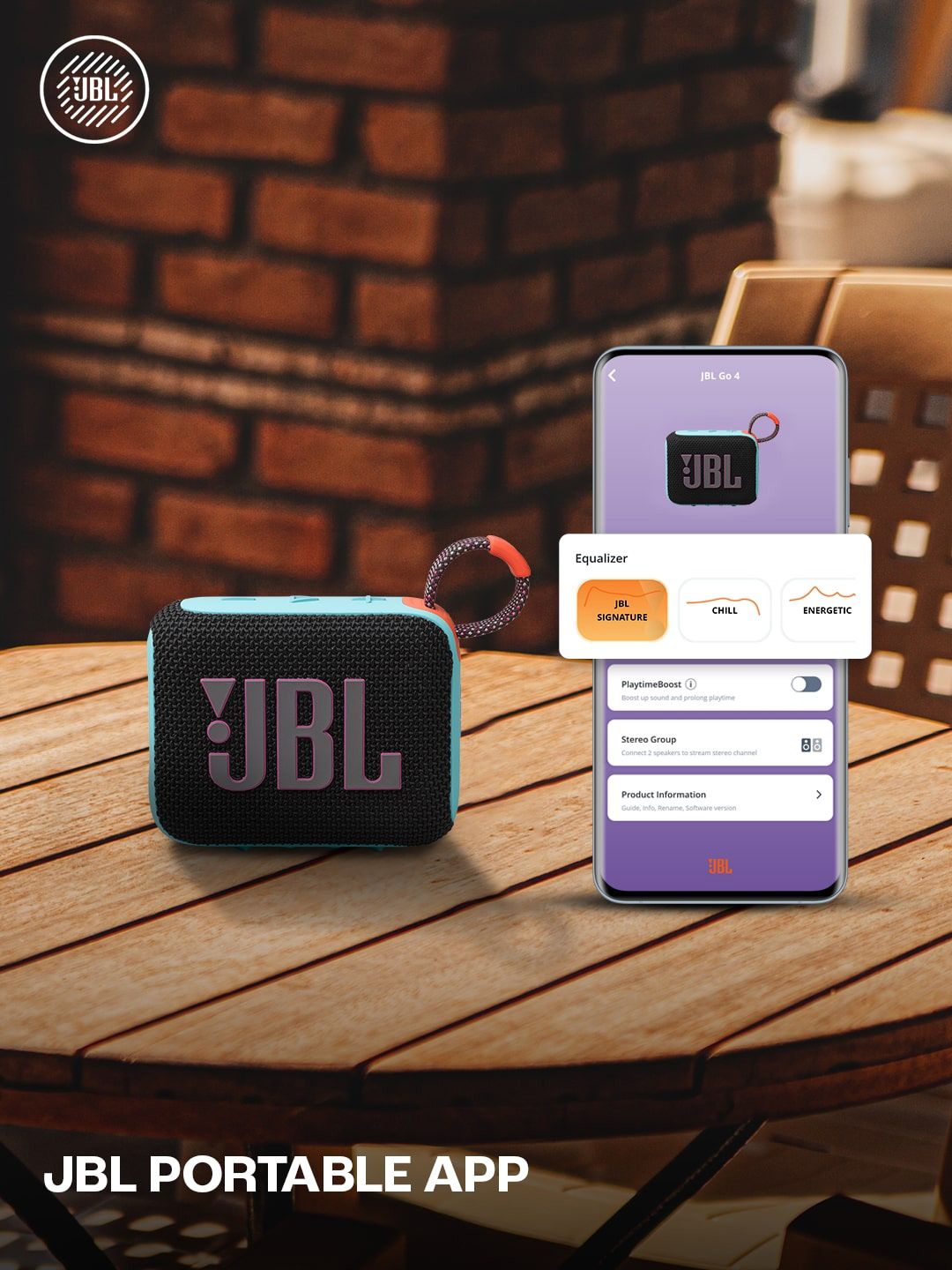 JBL GO 4 black orange portable speaker