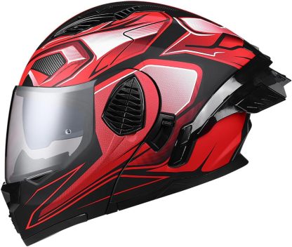 Motorcycle Full Face Flip Up Helmet Dual Visor Integrated Motorbike for Adults Men Women Street Racing Moped DOT Approved
