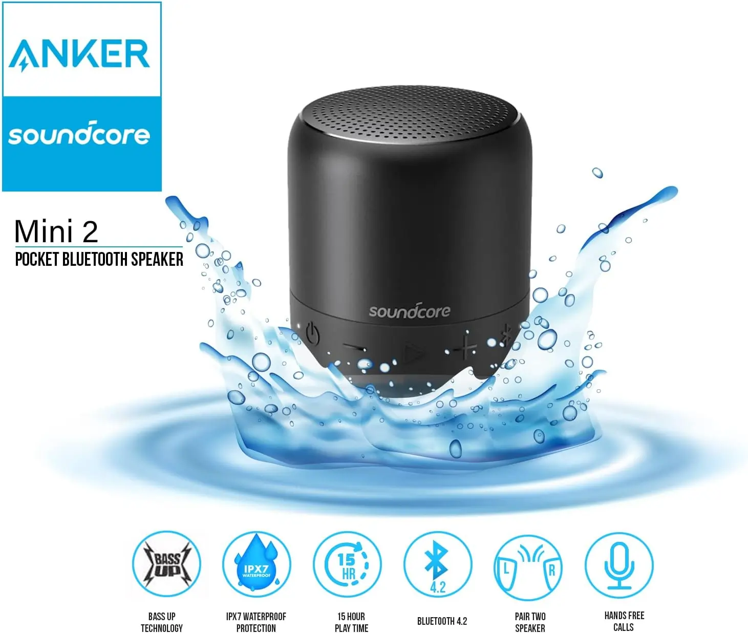 Anker Soundcore Mini 2 wireless stereo pairing speaker