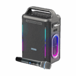 Powerology TWS Karaoke Speaker 200W With Mic And Remote - Silver - Image 2
