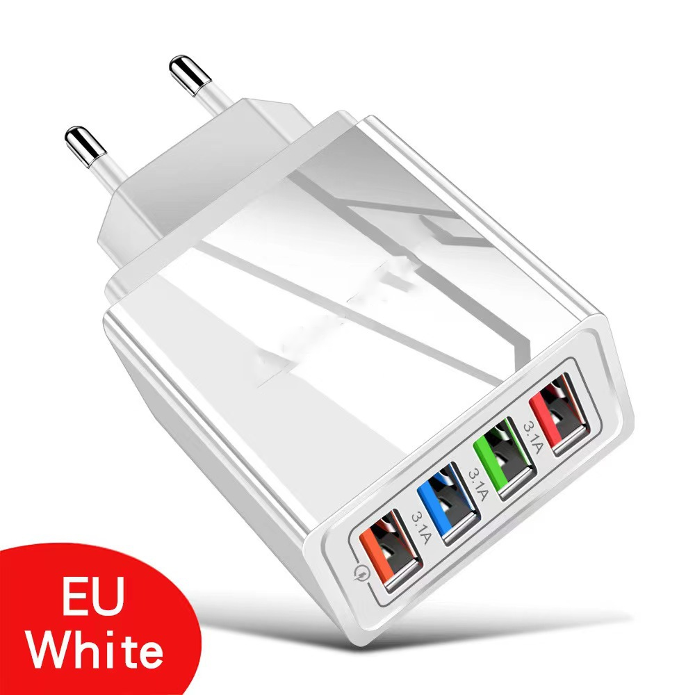 Four-Port Travel Charger for Extended Phone Battery Life