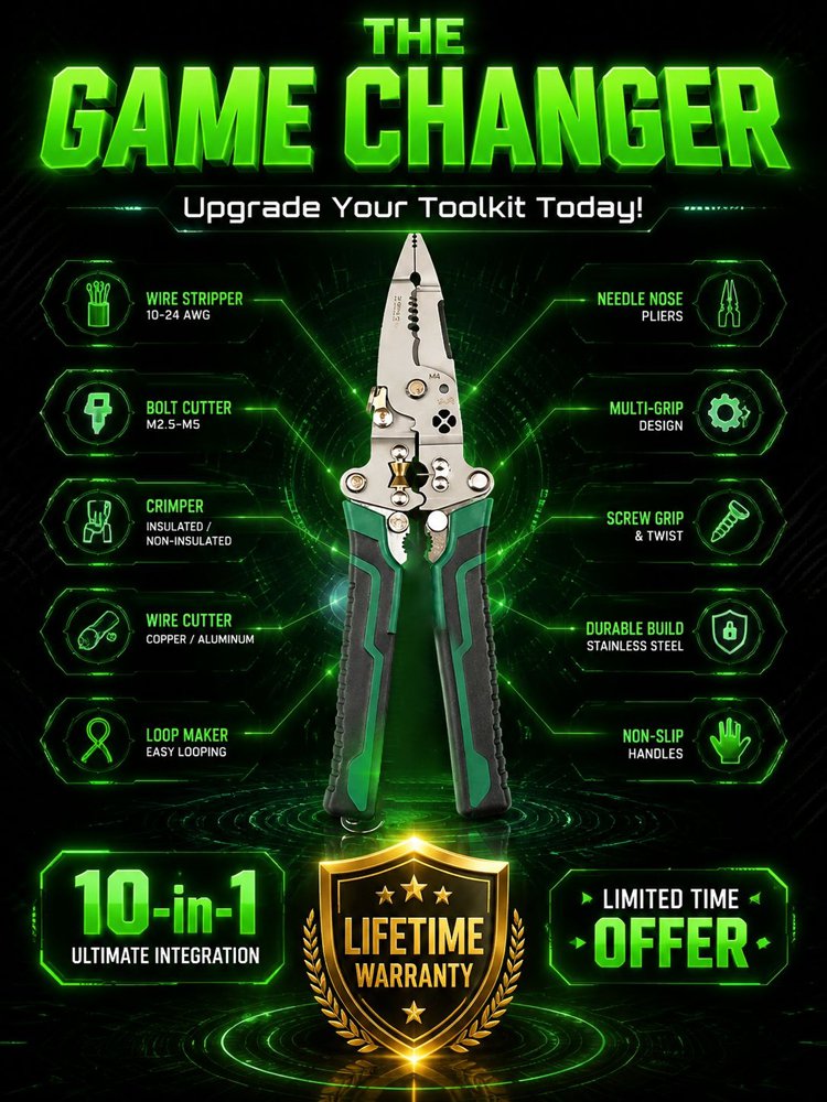 【All-in-One!】 Foldable Voltage Tester, Screwdriver, and Wire Stripper.
