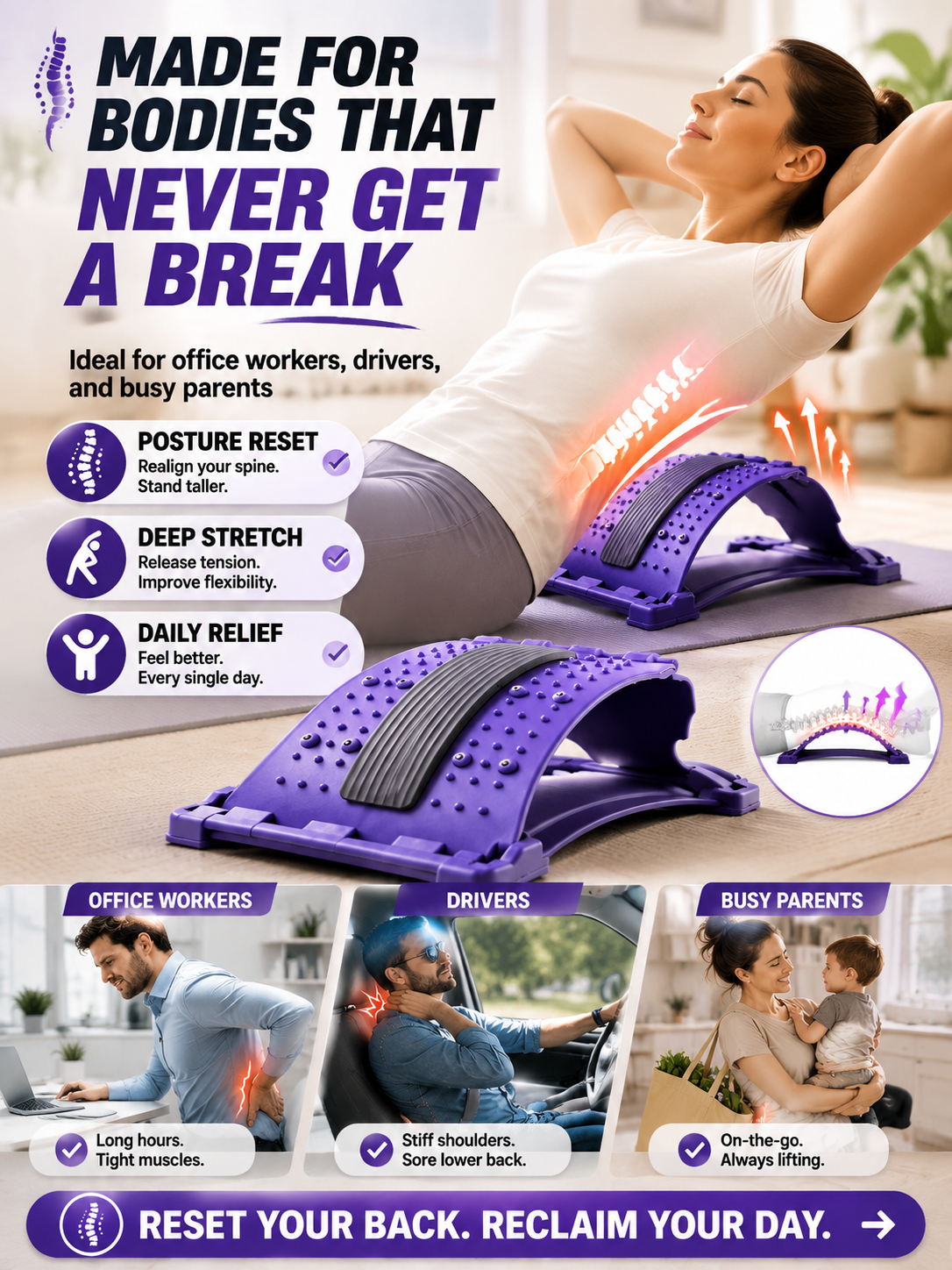 LIE DOWN FOR MINUTES — SEE A FLATTER, TIGHTER-LOOKING WAIST! The Effortless Waist-Sculpting Stretcher Designed to Make Your Midsection Look More Defined — Fast! 💪