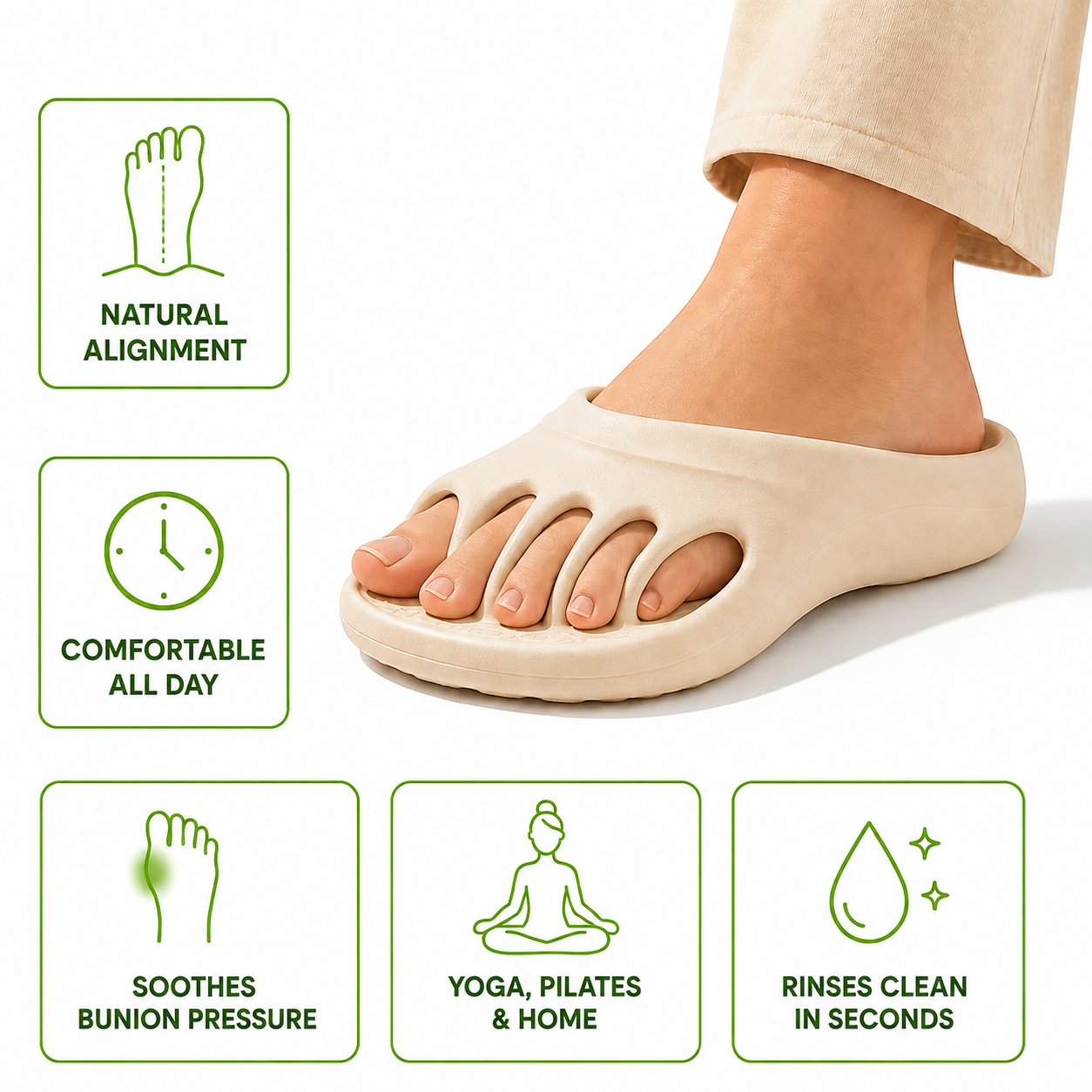 🦶 4-IN-1 FOOT RELIEF｜TOE ROOM · ARCH SUPPORT · MASSAGE · CUSHIONING ✨
