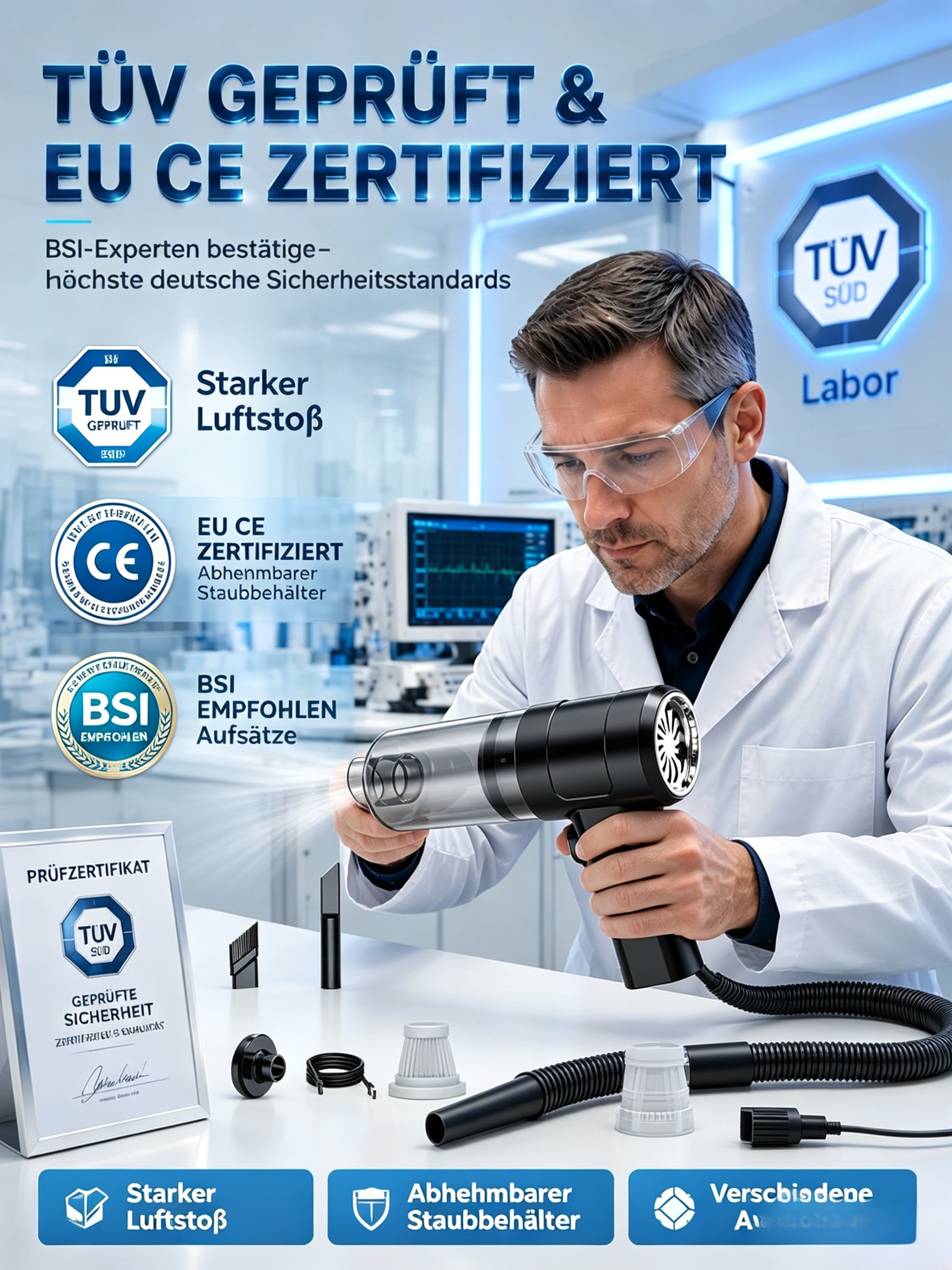 🌪️6 Sekunden – und der Akku-Power-Sauger zieht den Staub eines ganzen Jahres aus dem Auto. ⚡Schluss mit schwachen, klobigen, teuren Saugern!